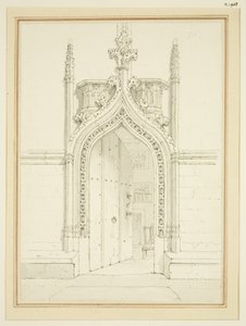 Porta della sagrestia di St Mary Redcliffe, c.1812 da George Shepherd