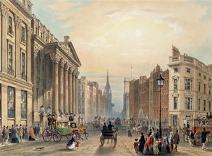Mansion House verso Cheapside, inciso da Thomas Picken, pubblicato da Ackermann 1851