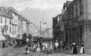 Giorno di mercato a Dartford, Kent, inciso da Henry Adlard, c.1830 da George Shepherd