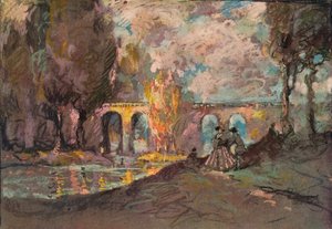Schizzo temporale di un paesaggio, c1916