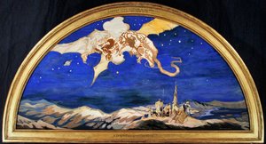 Il drago che passa sopra i viaggiatori