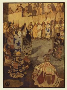 La grande tenda del cortile era piena di gente di Glooskap per il processo del sole