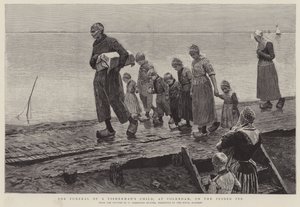 Il funerale di un bambino di pescatore, a Volendam, sul Zuider Zee da George Sherwood Hunter