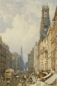 Fleet Street verso Temple Bar con Old St. Dunstans e St. Clement Danes da George Sidney Shepherd