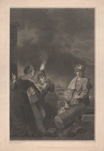Finestra ovest della cappella, New College Oxford: pastorello e cane, parte della finestra della Natività