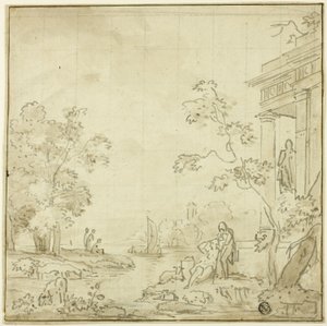 Scena di porto con figure, Tempio da George Smith of Chichester