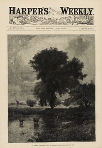Bovini in piscina (Un paesaggio estivo) da George Snr. Inness