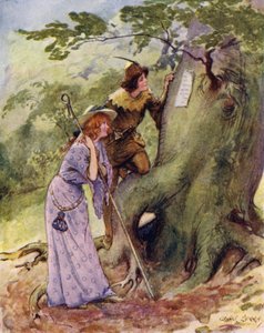 Ganimede e Aliena furono stranamente sorpresi di trovare il nome di Rosalind scolpito sugli alberi? da George Soper