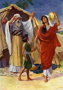 Agar e Ismaele (litografia a colori) da George Soper