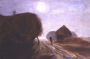 Covoni di fieno al chiaro di luna