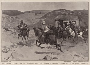 Yeomanry imperiale in azione, il cavallo di Paget insegue i boeri fuori Lichtenberg