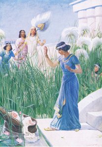 Il bambino tra i giunchi, da The Bible Picture Book pubblicato da Thomas Nelson, c.1950 da George Soper
