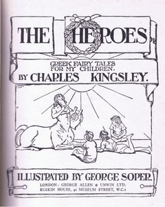 Progettazione della pagina del titolo, da Gli Eroi pubblicato da George Allen e Unwin 1929