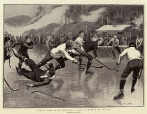 Sport invernali in Svizzera, una partita di hockey sul ghiaccio