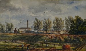 Taglio della Great Northern Rail a Kings Cross, uno schizzo dal vero da George Stewart