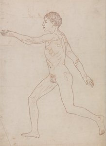 Esposizione anatomica comparata della struttura del corpo umano con quella di una tigre e di un uccello comune: Figura umana, vista laterale (studio schematico al contrario della Tavola VIII) da George Stubbs