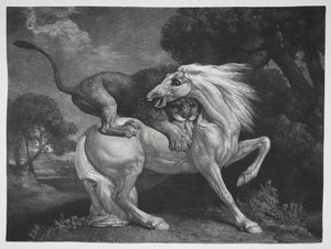 Cavallo Attaccato da un Leone da George Stubbs