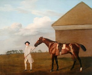 Coda di fuoco con il suo addestratore presso la Rubbing-Down House nella brughiera di Newmarket. Nel 1774 la proprietà di Thomas Foley, Esquire[2] da George Stubbs