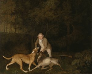 Freeman, il guardiacaccia del conte di Clarendon, con una cerva e un cane da caccia in fin di vita da George Stubbs