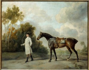 Ritratto di Assheton, primo visconte Curzon e la sua cavalla Maria Dipinto di George Stubbs (1724-1806) Sun. 1x1,28 m da George Stubbs