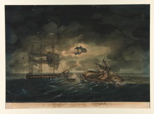 La Hornet (U.S.) e la Peacock (britannica) da George Thresher