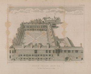 Veduta aerea del Gresham College da George Vertue