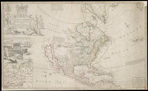 Mappa del Nord America, c. 1720 da George Vertue