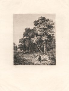 Paesaggio, Uomo con Bastone sulla Spalla da George Vincent