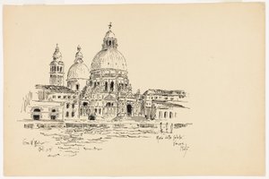 Santa Maria della Salute, Venezia, Italia, schizzo di viaggio