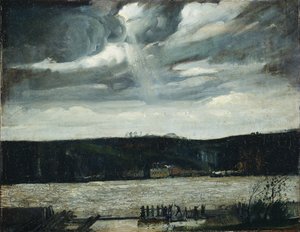 Una giornata nuvolosa (fiume Hudson: burrasca in arrivo) da George Wesley Bellows