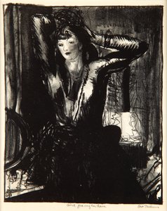 Ragazza che si sistema i capelli, 1923-24 da George Wesley Bellows