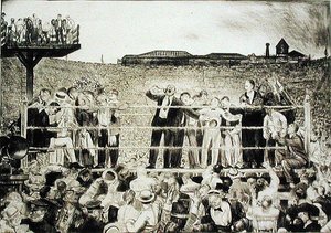 Presentazione di Georges Carpentier: il combattimento Dempsey-Carpentier da George Wesley Bellows
