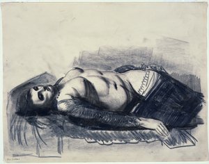 Odalisca (matita su carta) da George Wesley Bellows