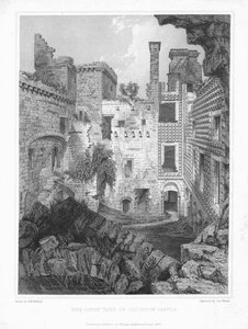 Il cortile del castello di Crichton da George Winter