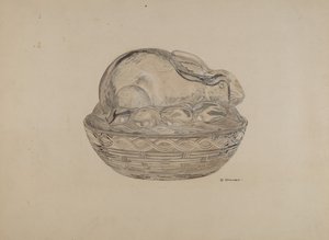 Piatto coperto a forma di coniglio da George Yanosko