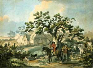 Caccia alla pernice, inciso da Thomas Rowlandson, pub. da J. Harris, 1789 da George after Morland