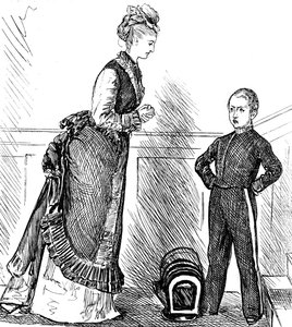 Una madre che disciplina il suo bambino monello da George du Maurier