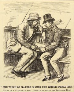 Passeggeri della barca che soffrono di mal di mare. Vignetta di George du Maurier da 