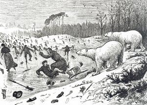 Cartone che raffigura i londinesi convinti che fosse iniziata la nuova era glaciale da George du Maurier