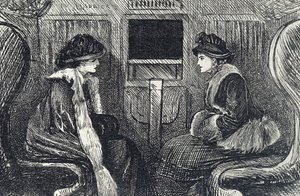 Cartone animato che raffigura passeggeri sulla metropolitana di Londra da George du Maurier