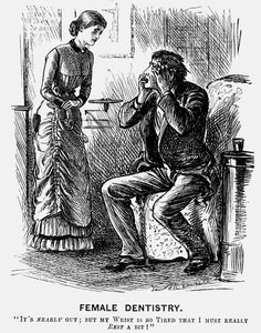 Odontoiatria femminile, 1879 da George du Maurier