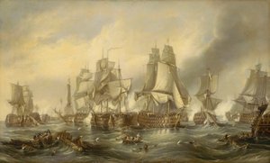La battaglia di Trafalgar, 21 ottobre 1805, c.1836 da George the Elder Chambers