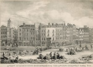 Una vista di High Street, Southwark, Londra, l