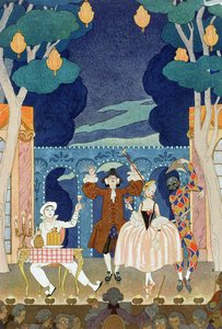 Palcoscenico di pantomima, illustrazione per 