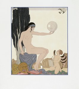 Una Musa ispira un artista da Georges Barbier