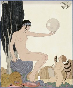 Una Musa ispira un artista da Georges Barbier