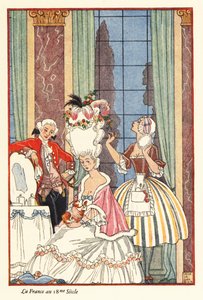Una nobildonna alla sua toilette nella Francia del XVIII secolo. 1928 da Georges Barbier