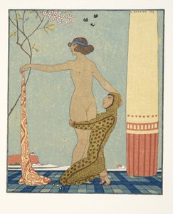 Bilitis, illustrazione da Les Chansons de Bilitis, di Pierre Louys, pub. 1922 da Georges Barbier