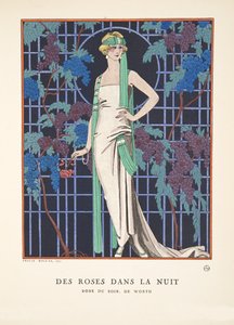 Rose nella notte, da una collezione di tavole di moda da Georges Barbier