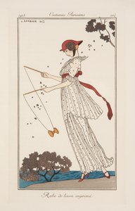 Abito in lino stampato, illustrazione da 